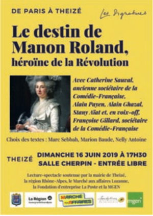 Le destin de Manon Roland, affiche du spectacle