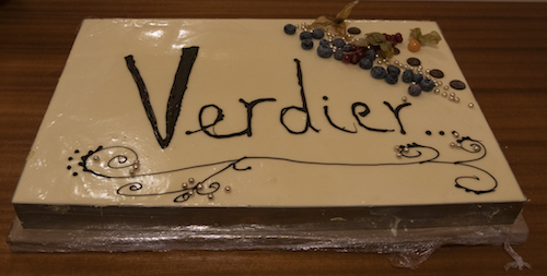 photo de la soirée Verdier du 21 janvier 2020 : gâteau pour les 40 ans de la maison d'édition Verdier