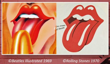 Visuel logo des Rolling Stones et des Beatles Illustrated