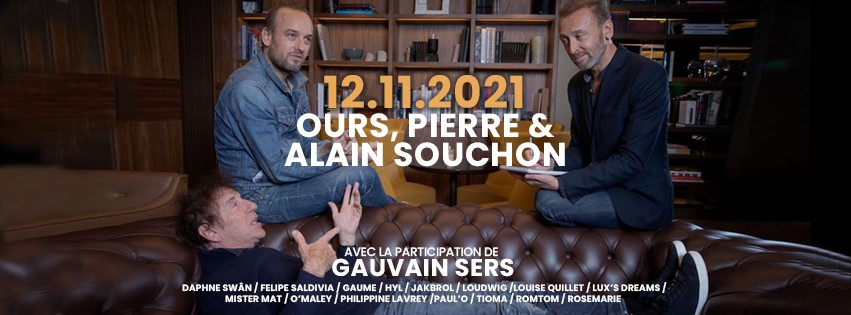 Ours, Pierre et Alain Souchon en photo pour les 50èmes rencontres d'Astaffort