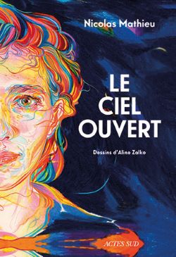 couverture du livre, dessin de Aline Zalco : un portrait, moitié du visage sur fond bleu