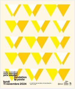 Affiche du prix Wepler Fondation La Poste 2024 : déclinaison de W de couleur jaune