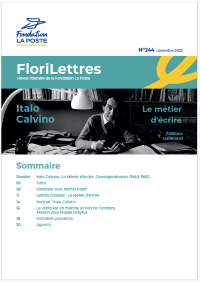 Couverture de FloriLettres 244 avec sommaire et photo d'Italo Calvino