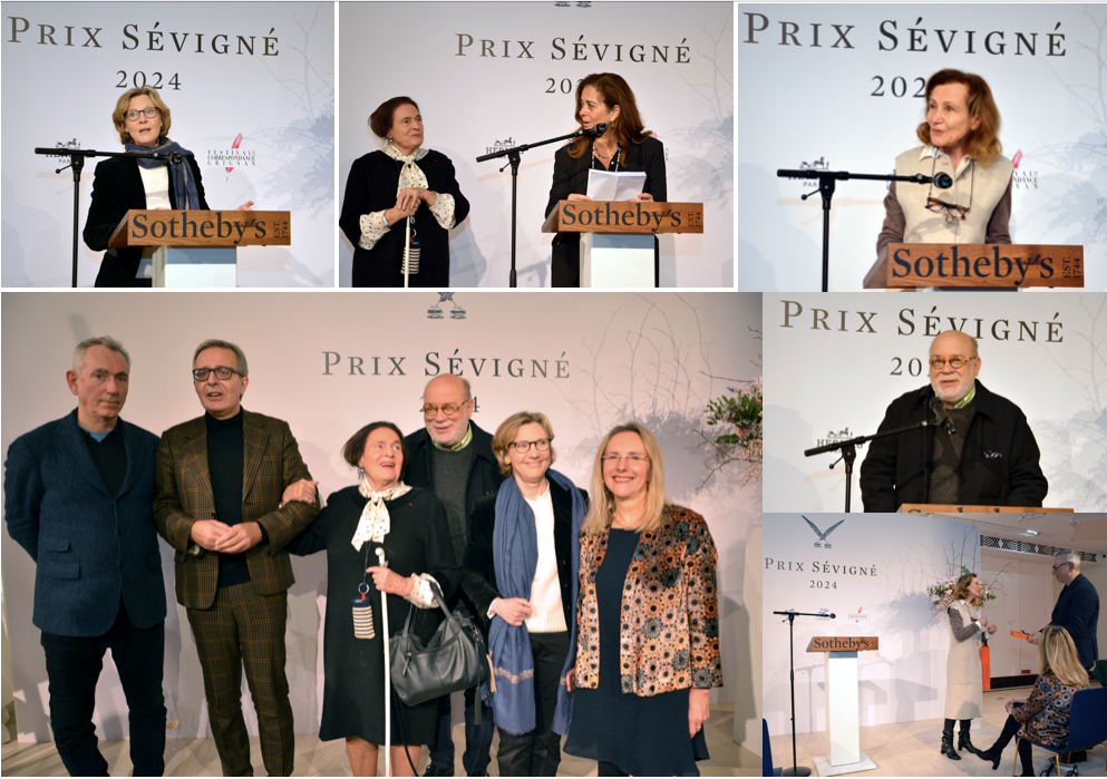 6 photos du prix Sévigné avec le lauréat et les membres du jury