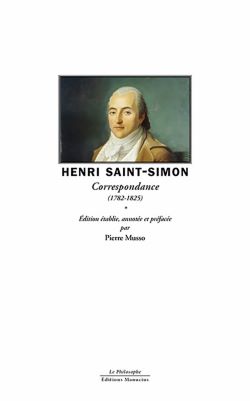 Couverture de la Correspondance de Saint-Simon, blanche avec portrait peint de Saint-Simon