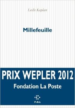 Couverture du livre Millefeuille avec bandeau prix Wepler 2012