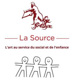 visuel de l'association La Source. Inscription : l'art au service du social et de l'enfance