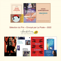 Couvertures des sept livres sélectionnés pour le prix Envoyé par La Poste 2022