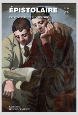 Couverture de la revue Épistolaire n°48, tableau de Picasso, "La Lecture de la Lettre" : deux hommes assis lisant