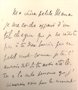 Reproduction d'une Lettre de Marcel Proust à sa mère