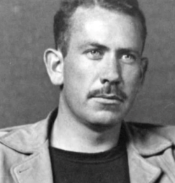 Portrait en noir et blanc de John Steinbeck jeune