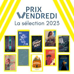 Visuel des couvertures de livres sélectionnés pour le prix Vendredi 2023