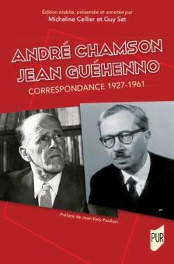 Couverture de la correspondance rouge avec photo en noir et blanc d'André Chamson et Jean Guéhenno