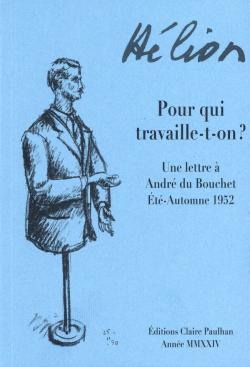 Couverture du livre, bleu clair avec dessin de Jean Hélion au crayon