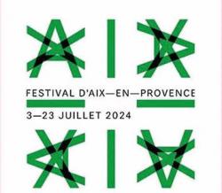 Affiche du festival d'Aix (des A et X en vert sur fond blanc)
