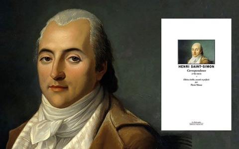 Visuel avec portrait de Saint-Simon et couverture de la Correspondance