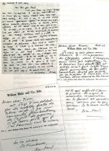 Reproductions de lettres de Pierre-Bergounioux et Jean-Paul-Michel