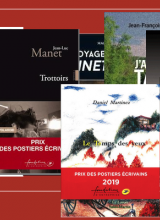 Couvertures des livres lauréats du Prix des Postiers Écrivains de 2016 à 2019