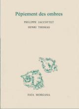 Couverture de la correspondance entre Philippe Jacottet et Henri Thomas
