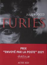 Couverture du livre Furies de Julie Ruocco avec bandeau Prix Encoyé par La Poste et Actes Sud