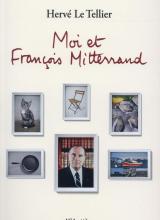 Couverture de Moi et François Mitterrand d'Hervé Le Tellier, plusieurs photos vignettes :d'un chat, de Mitterrand, d'une chaise...