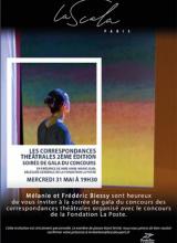 Affiche des Correspondances théâtrale : l'actrice Carole Bouquet de dos