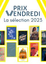 Visuel des couvertures de livres sélectionnés pour le prix Vendredi 2023
