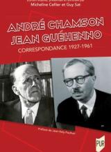 Couverture de la correspondance rouge avec photo en noir et blanc d'André Chamson et Jean Guéhenno