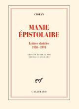 Couverture de "Cioran, Manie épistolaire", titre en rouge sur fond couleur blanc cassé