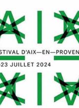 Affiche du festival d'Aix (des A et X en vert sur fond blanc)