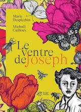 Couverture du livre avec illustration fleurs, papillons, visage, couleurs rose, jaune, orangé