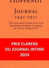 Couverture du livre avec bandeau prix Clarens du Journal intime 2024