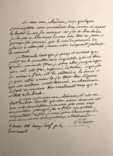 Lettre fac-similé d'une lettre de Saint-Simon à la Comtesse de Monge